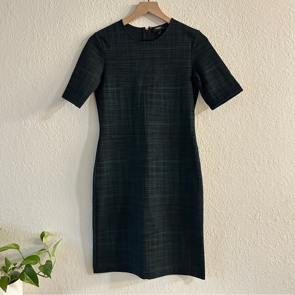 Theory Plaid Structured Sheath Dress - Size 4